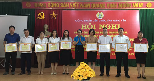 Công đoàn Viên chức tỉnh Hưng Yên tổ chức: Hội nghị sơ kết 6 tháng đầu năm và triển khai phương hướng, nhiệm vụ 6 tháng cuối năm 2022