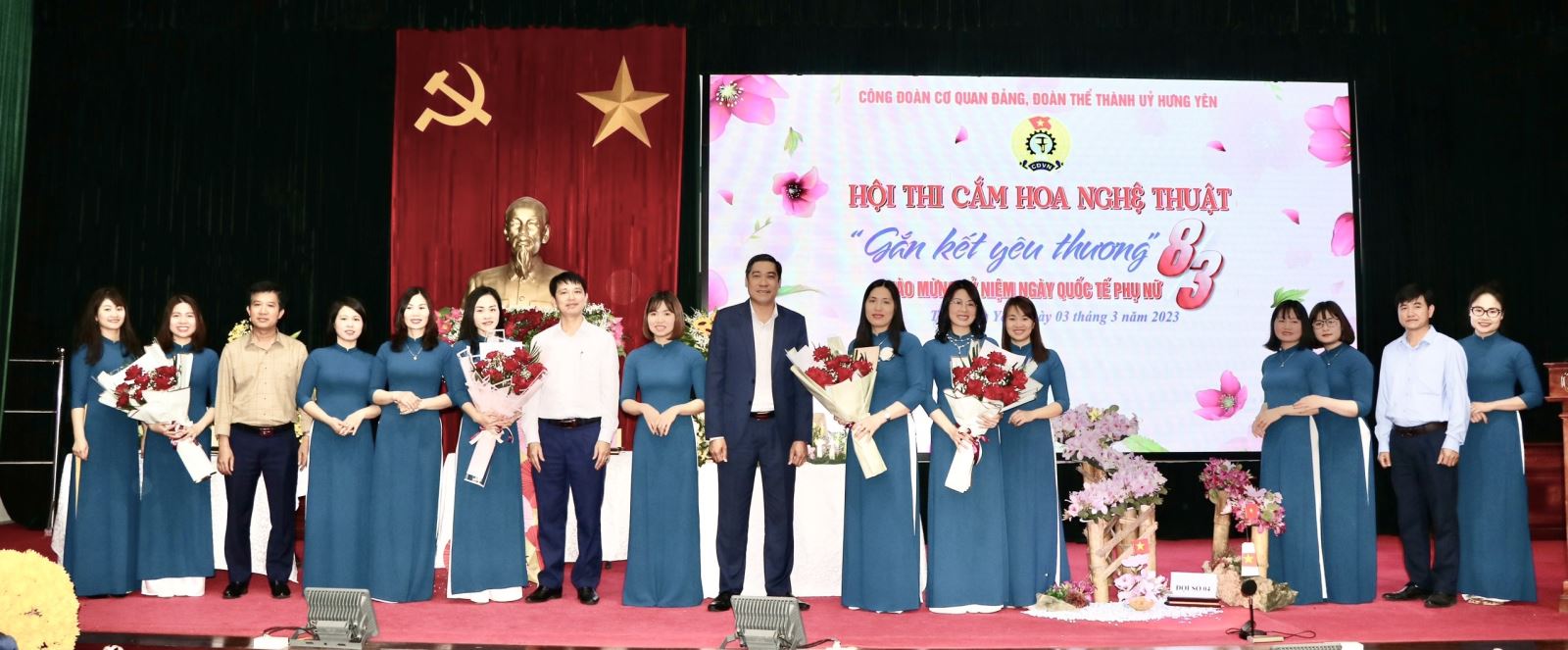 Công đoàn cơ quan Đảng, Đoàn thể Thành ủy Hưng Yên tổ chức Hội thi cắm hoa nghệ thuật