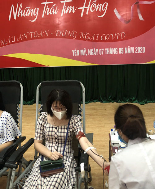 Đoàn viên, CNVCLĐ huyện Yên Mỹ tích cực tham gia chương trình Hiến máu tình nguyện