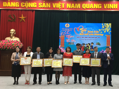 Liên đoàn Lao động huyện Văn Giang tổng kết hoạt động Công đoàn năm 2020 và triển khai nhiệm vụ năm 2021