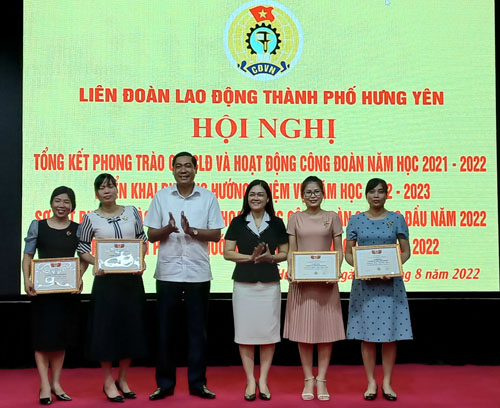 LĐLĐ thành phố Hưng Yên tổ chức Hội nghị sơ kết hoạt động công đoàn 6 tháng đầu năm 2022, triển khai nhiệm vụ 6 tháng cuối năm 2022