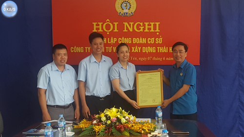   Công đoàn Công ty TNHH tư vấn xây dựng Thái Hưng  tổ chức Hội nghị thành lập Công đoàn cơ sở và Đại hội lần thứ nhất, nhiệm kỳ 2018 - 2023