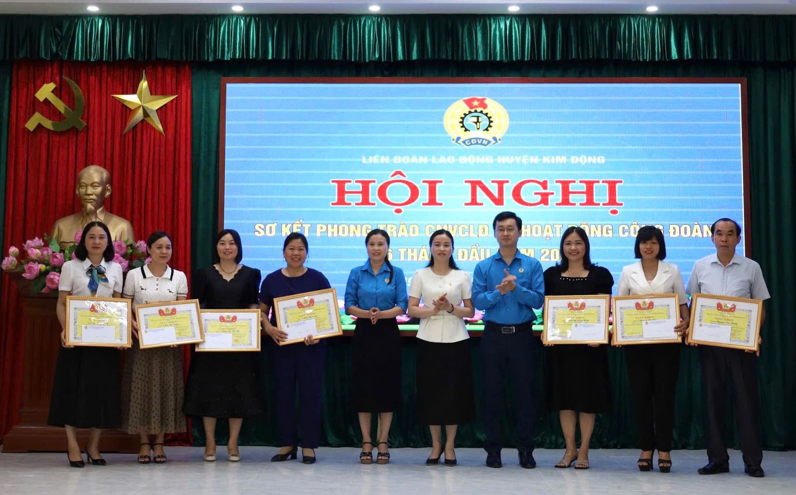 Liên đoàn Lao động huyện Kim Động tổ chức Hội nghị sơ kết 6 tháng đầu năm 2025