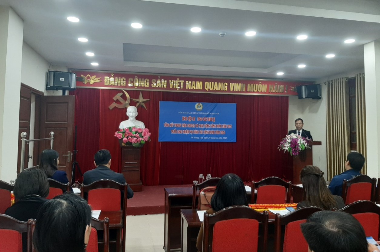 Liên đoàn lao động thành phố Hưng Yên tổ chức tổng kết hoạt động công đoàn năm 2023