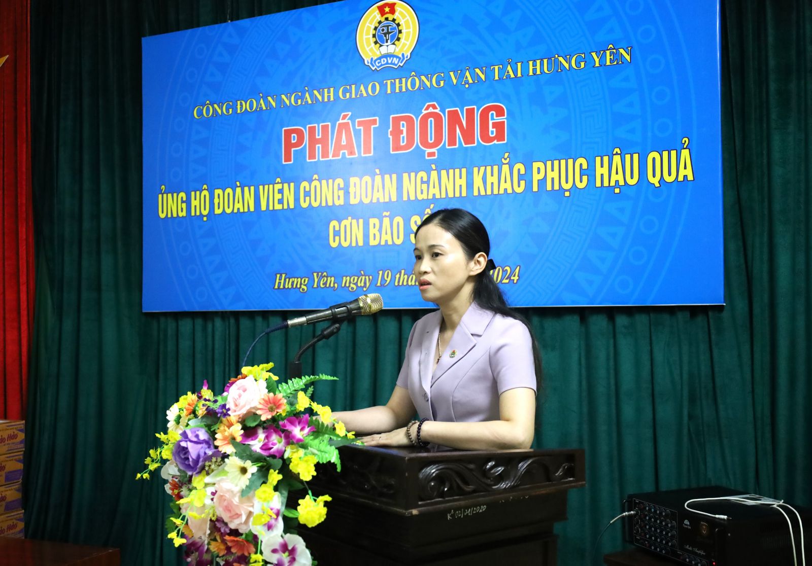 Công đoàn ngành Giao thông vận tải tổ chức phát động ủng hộ đoàn viên công đoàn để khắc phục hậu quả do cơn bão số 3 gây ra