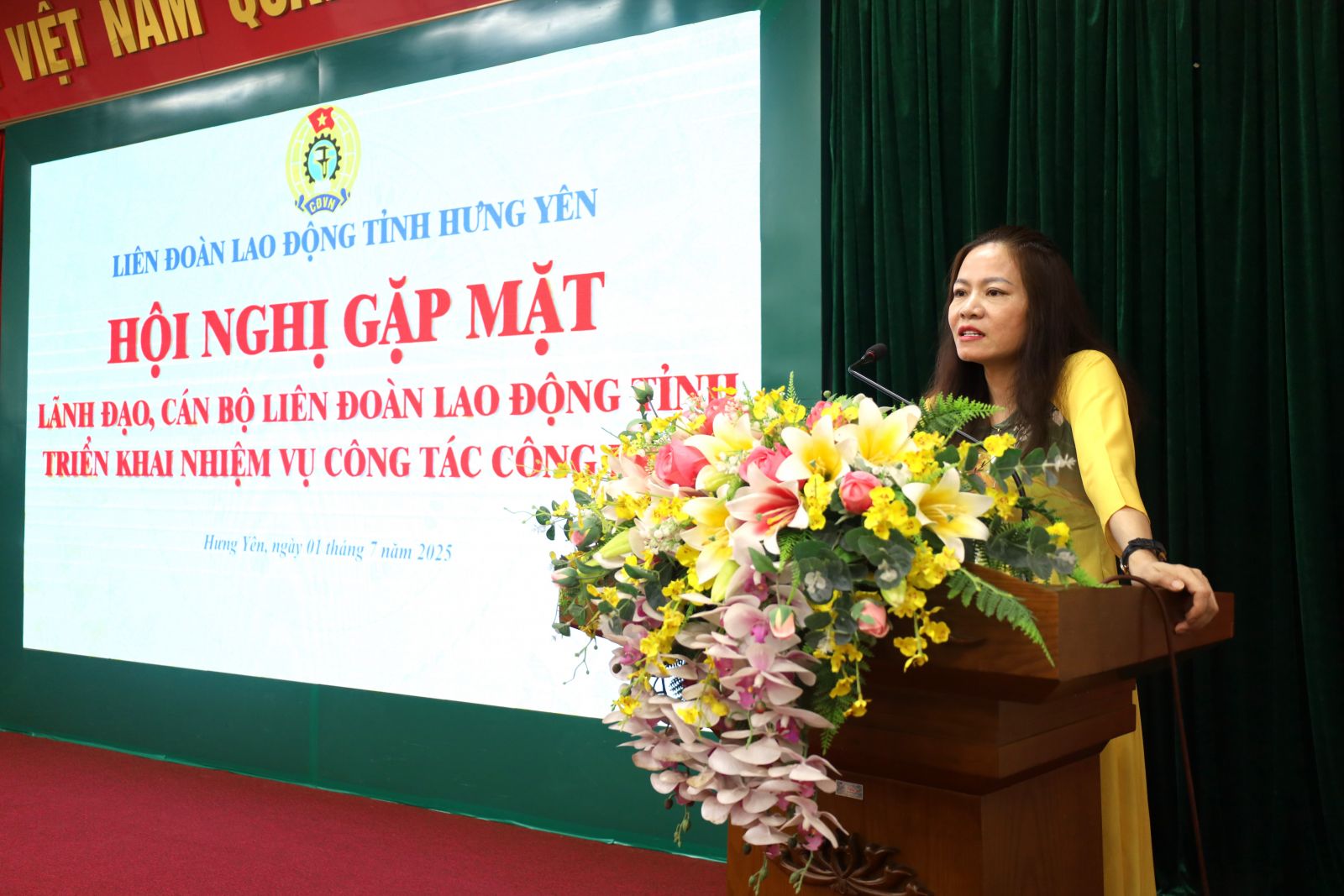 Đồng chí Đỗ Thị Hương là Chủ tịch Liên đoàn Lao động tỉnh Hưng Yên sau hợp nhất từ ngày 01.7.2025