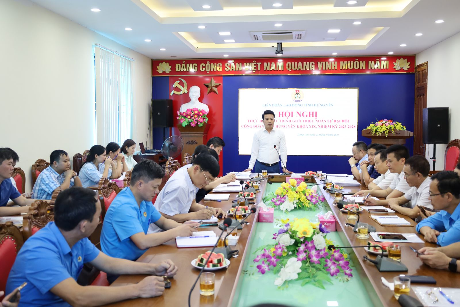 LĐLĐ tỉnh tổ chức Hội nghị thực hiện các bước quy trình giới thiệu nhân sự Đại hội Công đoàn tỉnh Hưng Yên lần thứ XIX, nhiệm kỳ 2023 – 2028