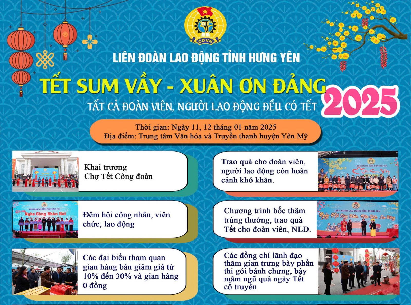 Thông tin Chương trình "Tết Sum Vầy-Xuân Ơn Đảng" tỉnh Hưng Yên năm 2025