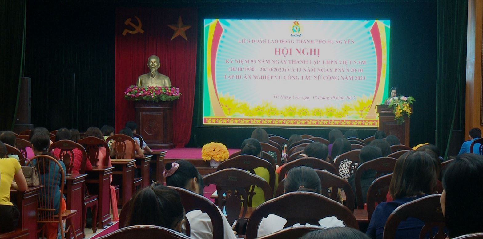 LĐLĐ thành phố Hưng Yên tập huấn nghiệp vụ công tác nữ công năm 2023