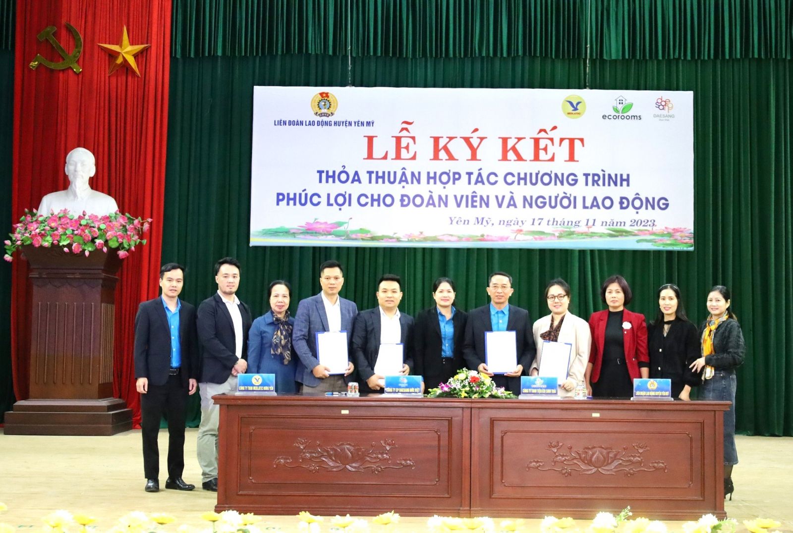 LĐLĐ huyện Yên Mỹ ký kết 3 thỏa thuận hợp tác phúc lợi cho đoàn viên  và người lao động
