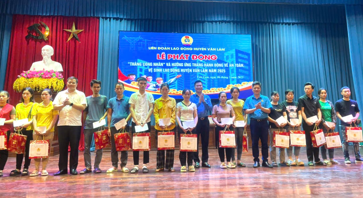 Lao động huyện Văn Lâm tổ chức “Lễ phát động Tháng công nhân và hưởng ứng Tháng hành động về An toàn, vệ sinh lao động năm 2025”