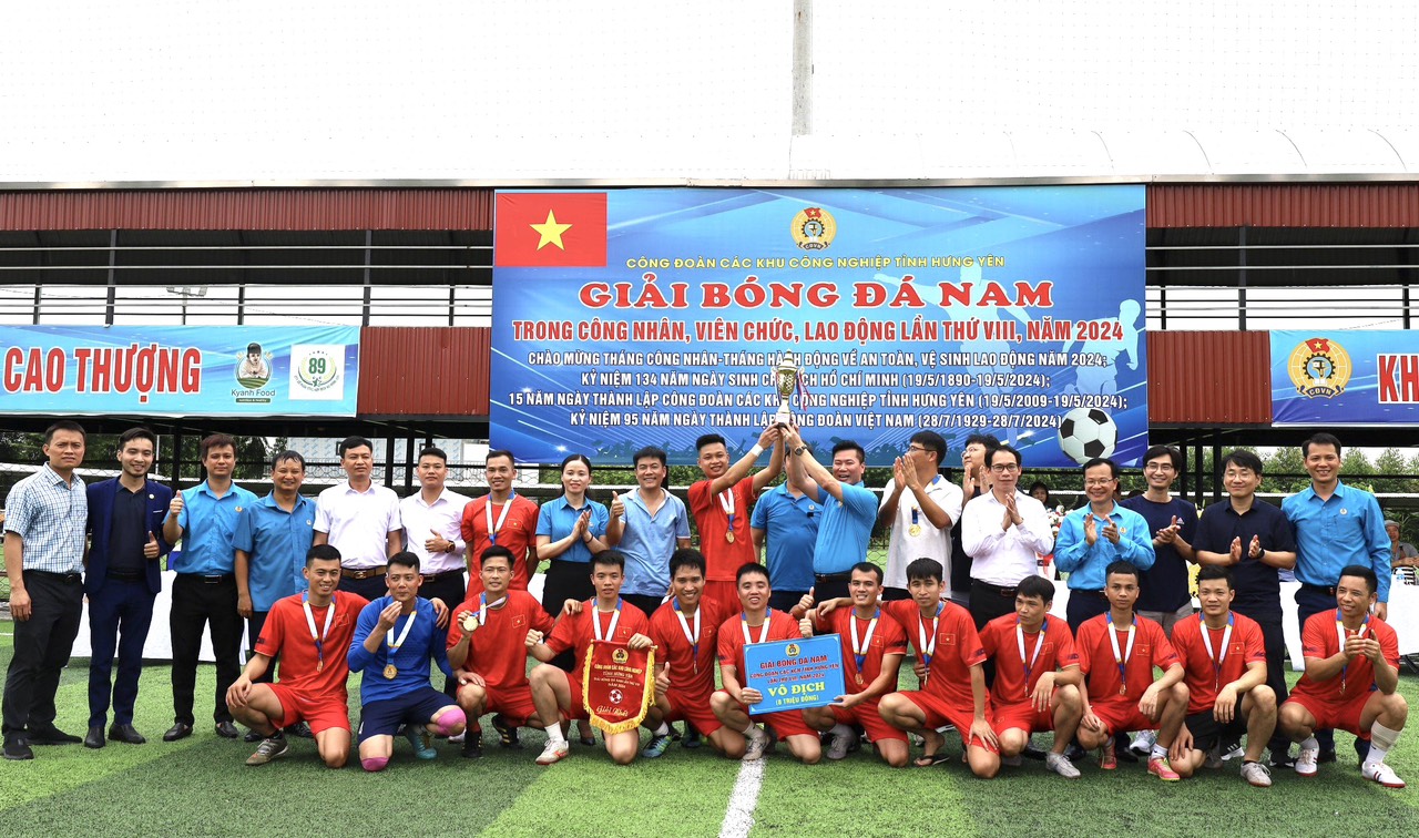 Bế mạc giải bóng đá Công đoàn các Khu công nghiệp tỉnh Hưng Yên lần thứ VIII, năm 2024